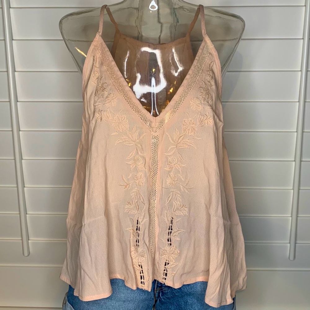 ASTR The Label Embroidered tie back tank